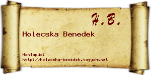 Holecska Benedek névjegykártya