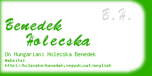 benedek holecska business card